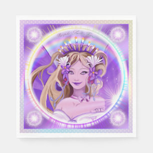 Guardanapo De Papel Púrpura Sun Fairy Napkins