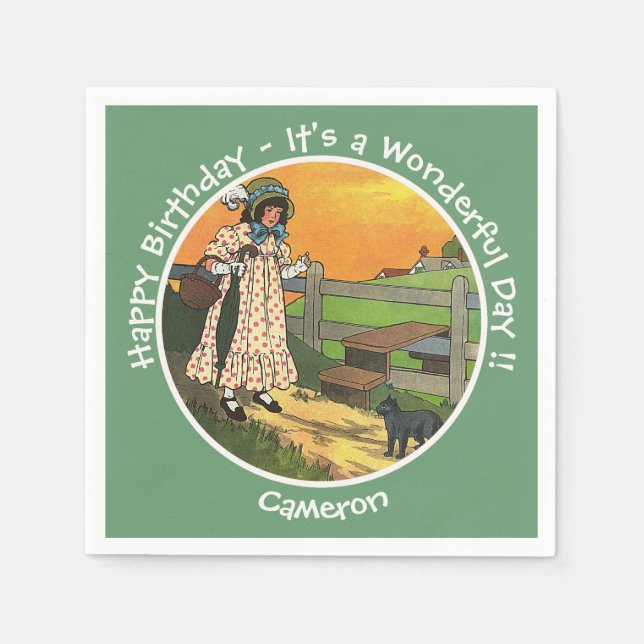 Guardanapo De Papel Pussy-Cat, Onde Você Esteve? Festa de aniversário (Frente)