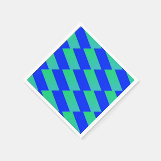 Guardanapo De Papel Quadrados de Abstrato de Cobalto Azul e Verde (Canto)