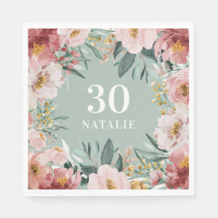 Guardanapo De Papel Quadrinhos cor de água floral cor de rosa