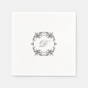Guardanapo De Papel Quadro Barroco Elegante com seu Monograma Inicial