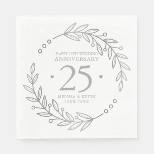 Guardanapo De Papel Quadro Botânico Dourado do Aniversário de Casament