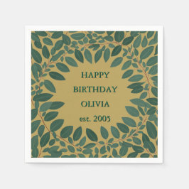 Guardanapo De Papel Quadro de eucalipto de texto personalizado - amare