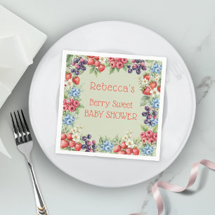 Guardanapo De Papel Quadro de frutas silvestres para chá de bebê Berry
