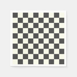 Guardanapo De Papel Quadro de verificação branco apagado e preto