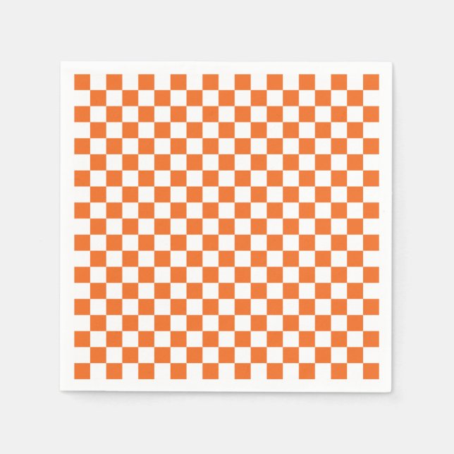 Guardanapo De Papel Quadro de verificação laranja (Frente)
