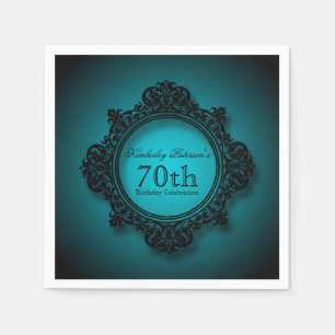 Guardanapo De Papel Quadro de Vintage em Azul - Papel de Aniversário 