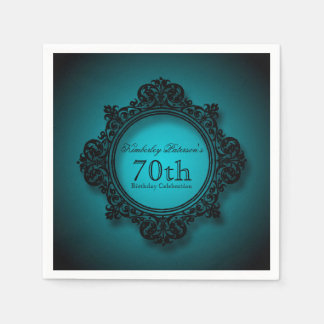 Guardanapo De Papel Quadro de Vintage em Azul - Papel de Aniversário 7