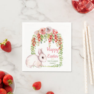 Guardanapo De Papel Quadro Floral do Coelho felz pascoa