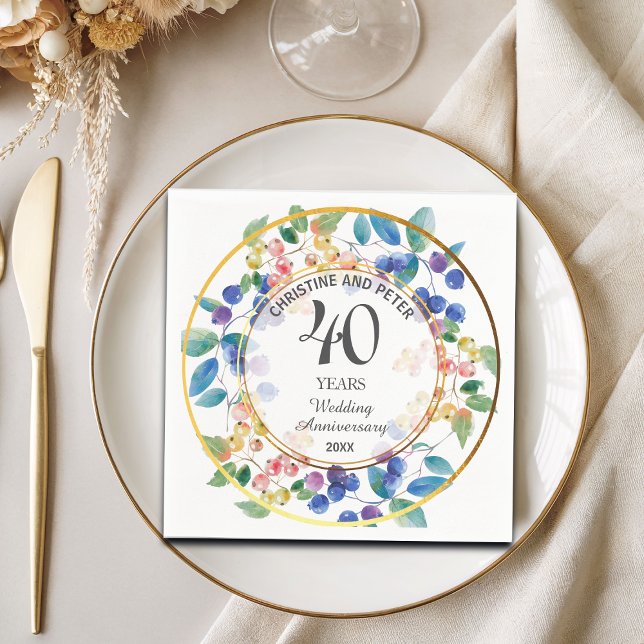Guardanapo De Papel Qualquer Aniversário de Casamento (40) Berries de  (Criador carregado)
