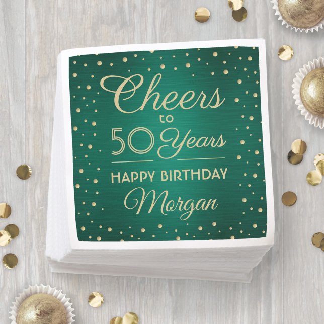 Guardanapo De Papel Qualquer Confetes Verdes e Dourados para Aniversár (Criador carregado)