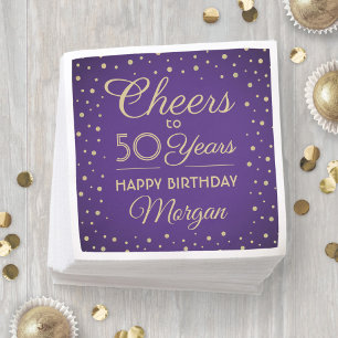 Guardanapo De Papel Qualquer Parabéns de Aniversário Elegante Glitter