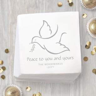 Guardanapo De Papel Qualquer Pássaro de Texto da Peace Modern White D