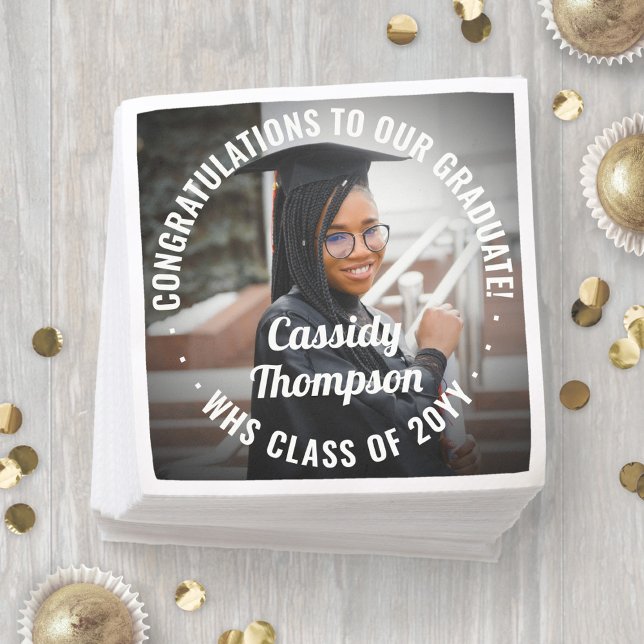 Guardanapo De Papel Qualquer Texto Foto Moderna Graduação Elegante Sim (Criador carregado)