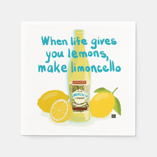 Guardanapo De Papel Quando a Vida Lhe Dá Limões - Faça Limoncello (Frente)
