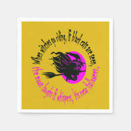 Guardanapo De Papel Quando As Bruxas Vão Andar Perto Do Tex Rosa De Ha