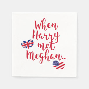 Guardanapo De Papel Quando Harry conheceu Meghan Casamento Real