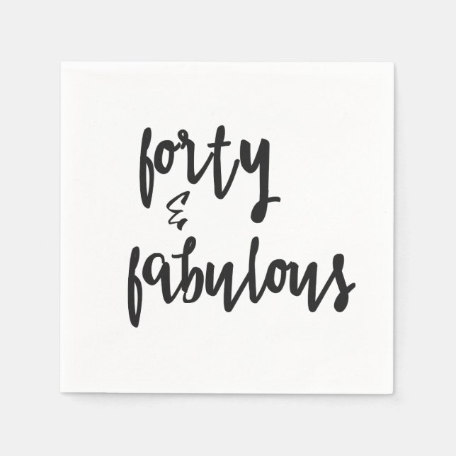 Guardanapo De Papel Quarenta e fabuloso - aniversário de 40 anos diver (Frente)