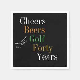 Guardanapo De Papel Quarenta e quatro cervejas golfe Dourado aniversár