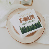 Quarto Aniversário: Árvores Verdes Rústicas