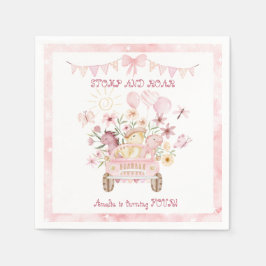 Guardanapo De Papel Quarto Dia de Aniversário do Dinossauro Rosa