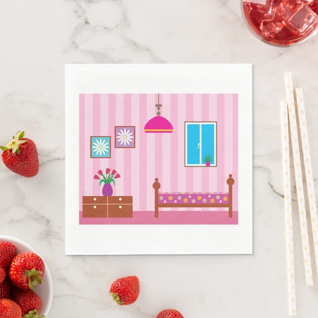 Guardanapo De Papel Quarto Infantil Floral Rosa (Criador carregado)