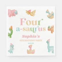 Quatro A-Saurus Dinossaur 4ª Festa de aniversário