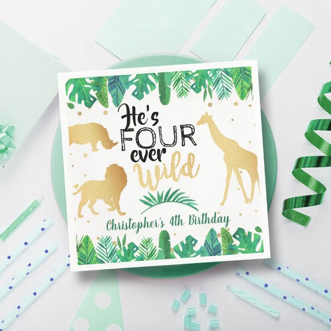 Guardanapo De Papel Quatro meninos selvagens 4º aniversário (Criador carregado)