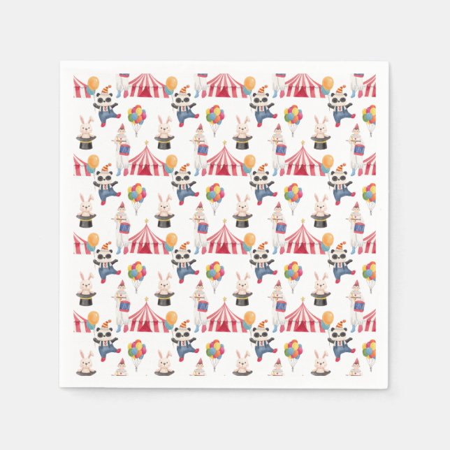 Guardanapo De Papel "Que divertido ter" Tema de circo (Frente)