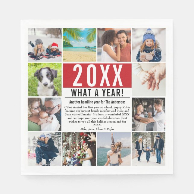 Guardanapo De Papel Que Foto de Ano 12 Notícias da Família Ano em Revi (Frente)