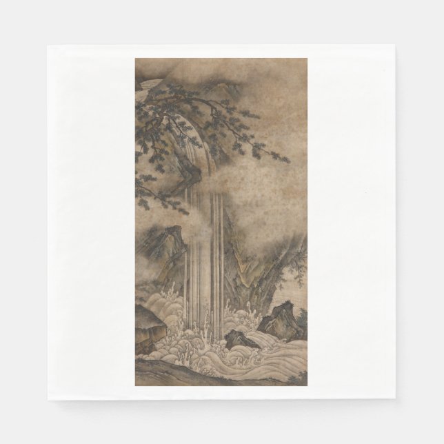 Guardanapo De Papel Quebra d'água (Arte da Paisagem Japonesa) (Kano Mo (Frente)