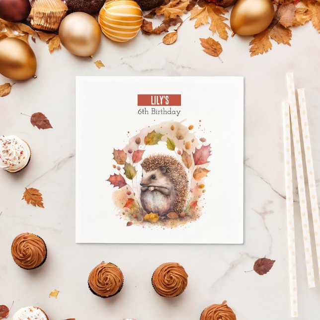 Guardanapo De Papel Queda / Autumn vibes Hedgehog - Festa de aniversár (Criador carregado)