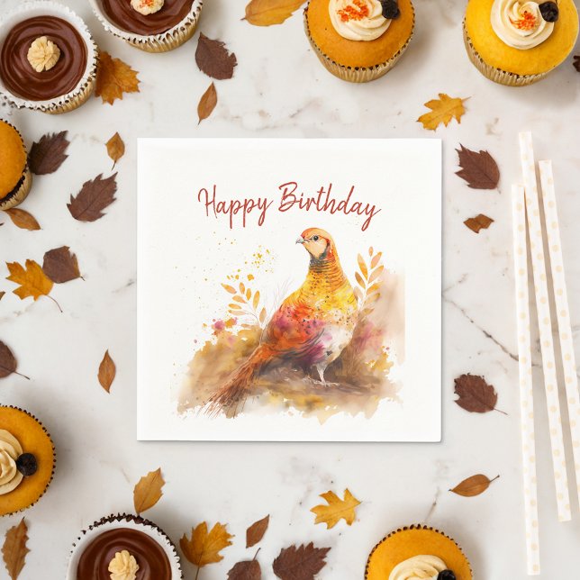 Guardanapo De Papel Queda / Autumn Vips Pheasant - Festa de aniversári (Criador carregado)