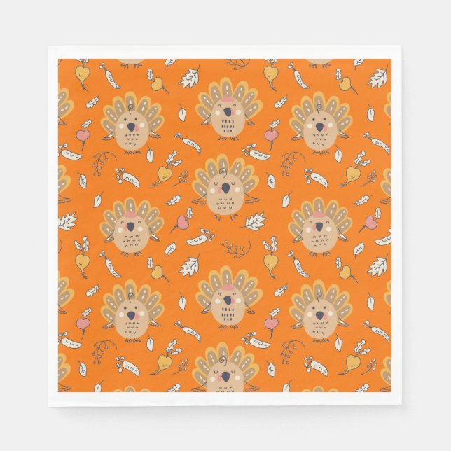 Guardanapo De Papel Queda de Ação de Graças na Turquia (Frente)