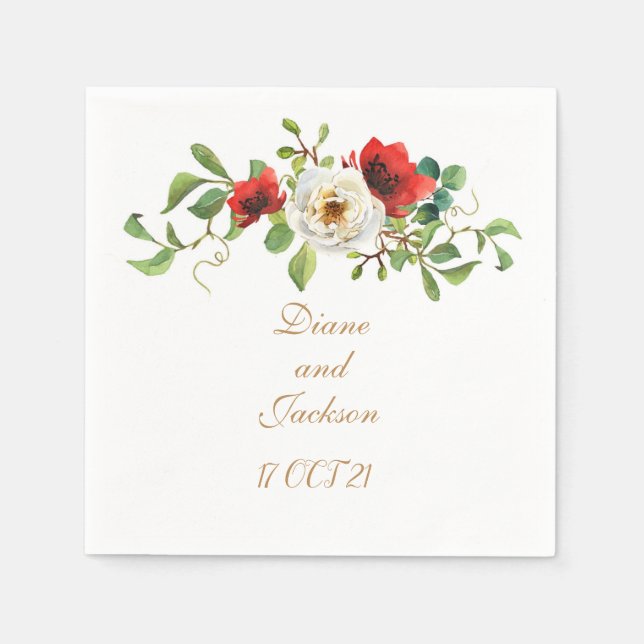 Guardanapo De Papel Queda de Aquarela Floral (Frente)