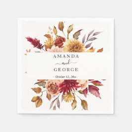 Guardanapo De Papel Queda de cocktails florais de Casamento