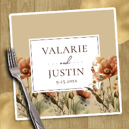 Guardanapo De Papel Queda de flores silvestres Casamento floral Nápole