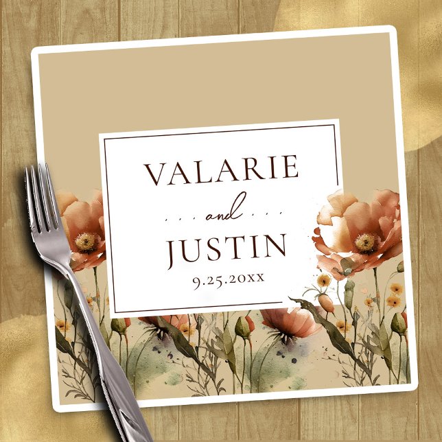 Guardanapo De Papel Queda de flores silvestres Casamento floral Nápole (Criador carregado)