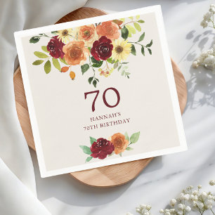 Guardanapo De Papel Queda Elegante Autumn Floral 70 Birthday