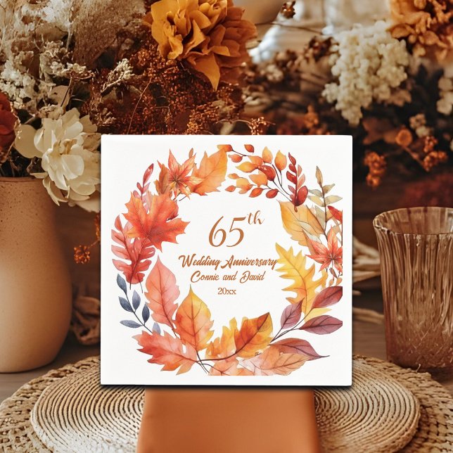 Guardanapo De Papel Queda Floral do 65º aniversário de casamento (Criador carregado)