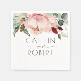 Guardanapo De Papel Queda Floral Rosa Dusty