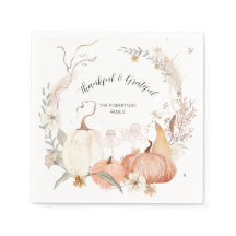 Queda Pumpkins Floral Watercolor Graças Grateful