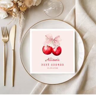 Guardanapo De Papel Querida Cherry no topo da Chá de fraldas