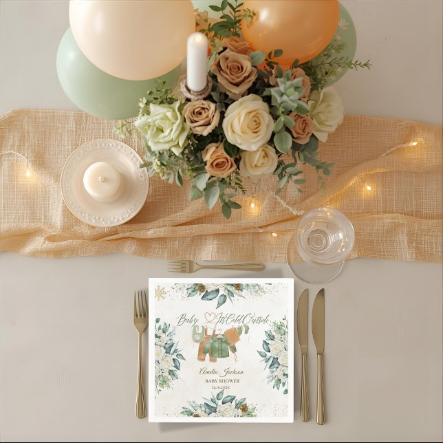 Guardanapo De Papel Querida, é frio fora do Chá de fraldas. (Criador carregado)