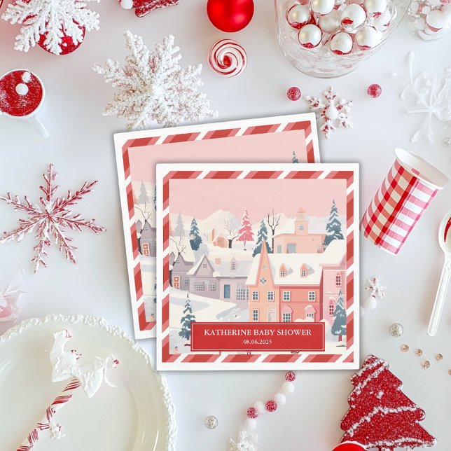 Guardanapo De Papel Querida, é frio fora do Chá de fraldas das raparig (Criador carregado)