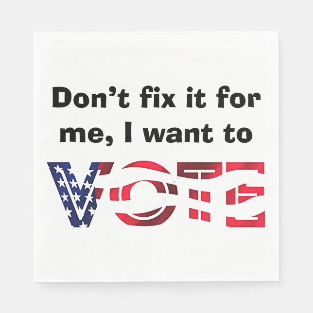 Guardanapo De Papel Quero Votar (Frente)