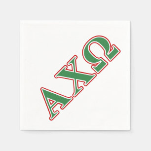 Guardanapo De Papel Qui letras verdes e vermelhas de Omega de Alphi