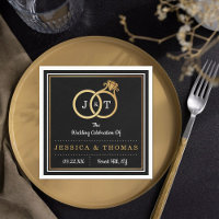 Quic Faux Gold Foil Monogramas Casamentos