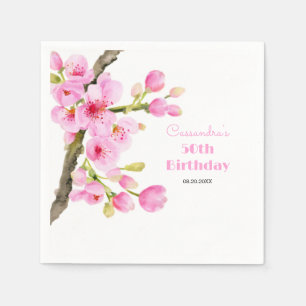 Guardanapo De Papel Quic Pink Cherry Blossom Sakura Aniversário Floral