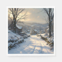 Guardanapo De Papel Quietude Após Nevasca – Paisagem de Neve de Invern